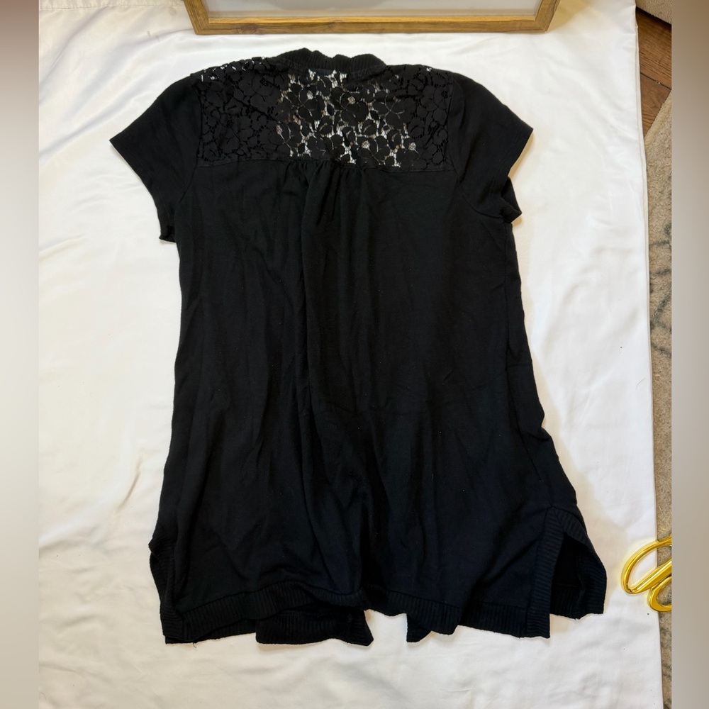 Girls Belle Du Jour size large black cardigan - Picture 3 of 5